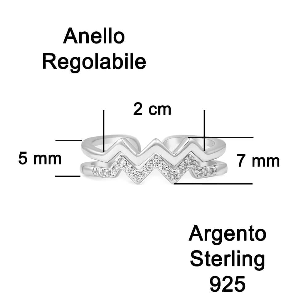 Anello in Argento Sterling 925 - Donna Della Mia Vita - Alti e Bassi