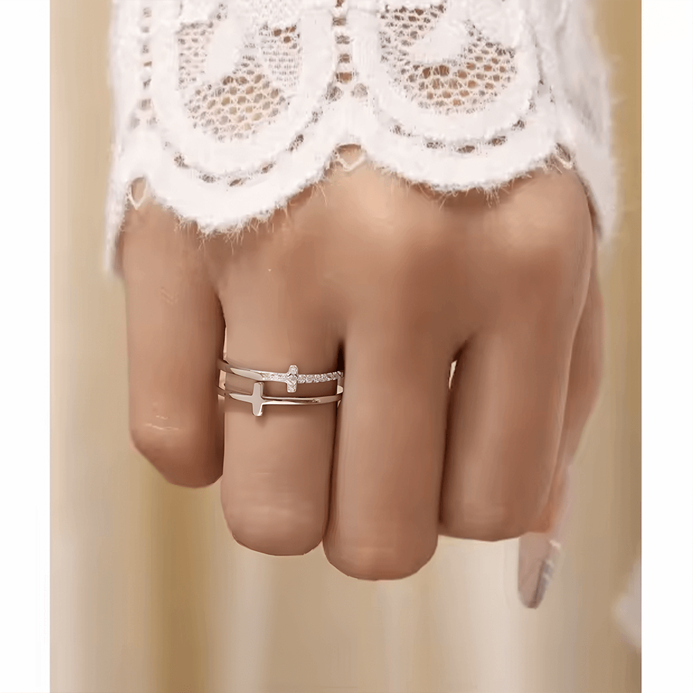 Anello da Donna in Argento Sterling 925 Per Mia Figlia - Croce