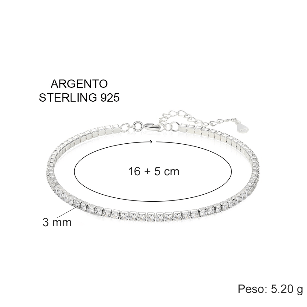 Bracciale Tennis in Argento Sterling 925 - Donna Della Mia Vita