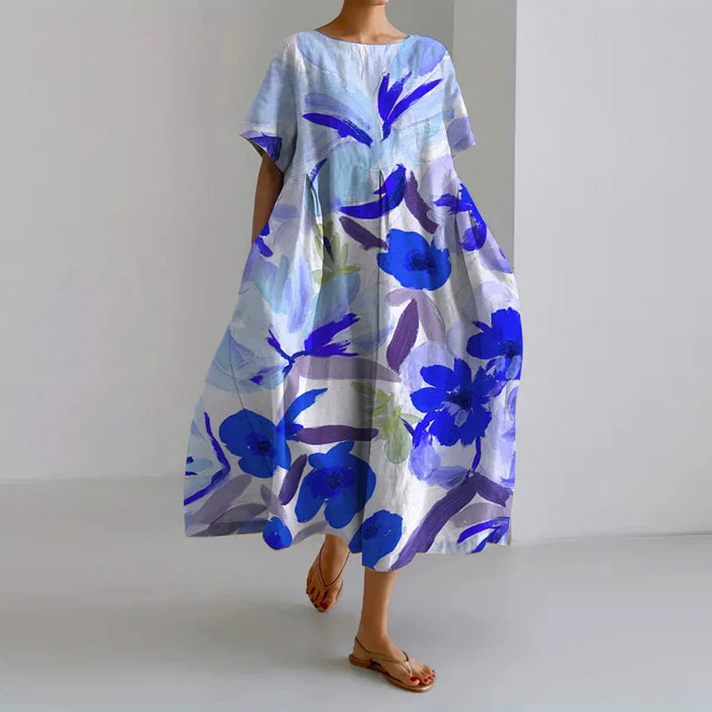 ISLA™ - Vestito estivo con scollo a V e fantasia floreale