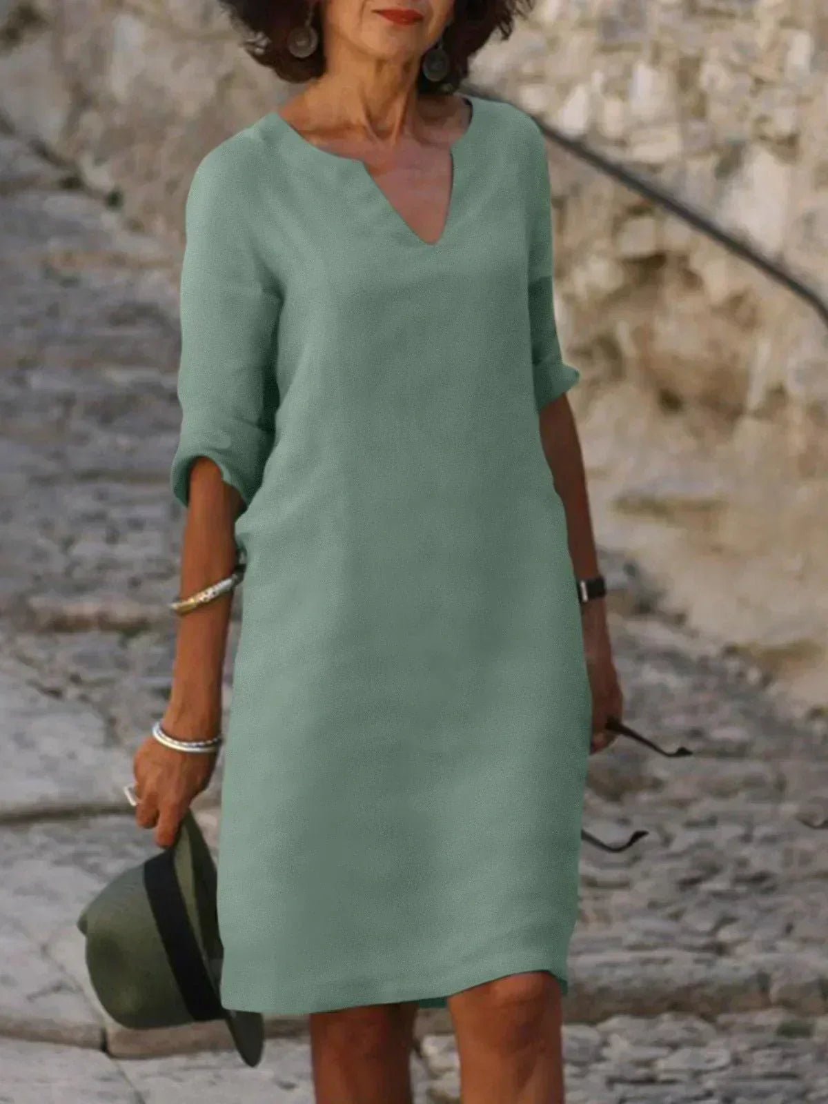 Beatrice™ - Elegante vestito Beatrice con scollo a V raffinato