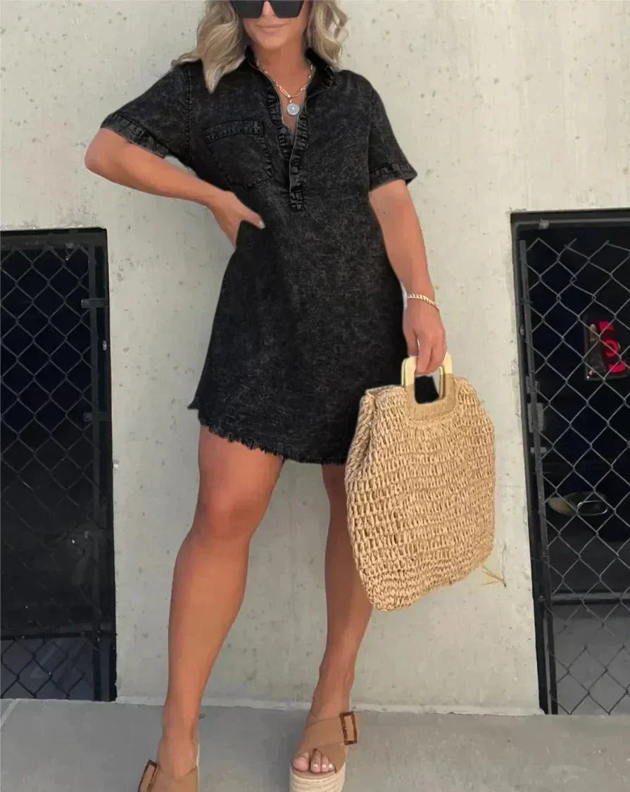 Vera™ - Elegante Vestito Camicia in jeans