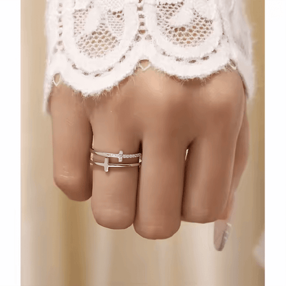 Anello da Donna in Argento Sterling 925 Per Mia Figlia - Croce