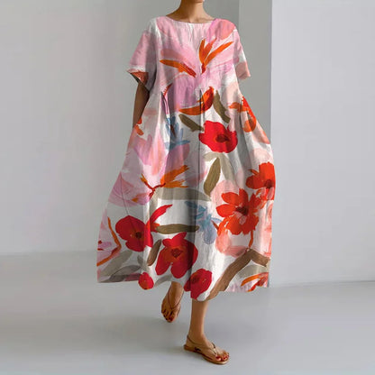 ISLA™ - Vestito estivo con scollo a V e fantasia floreale