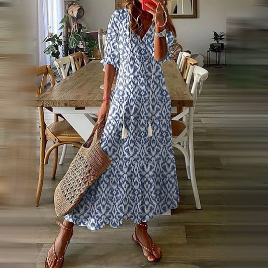 Capucine™ – Abito Maxi Boho con Charme Retro Elegante