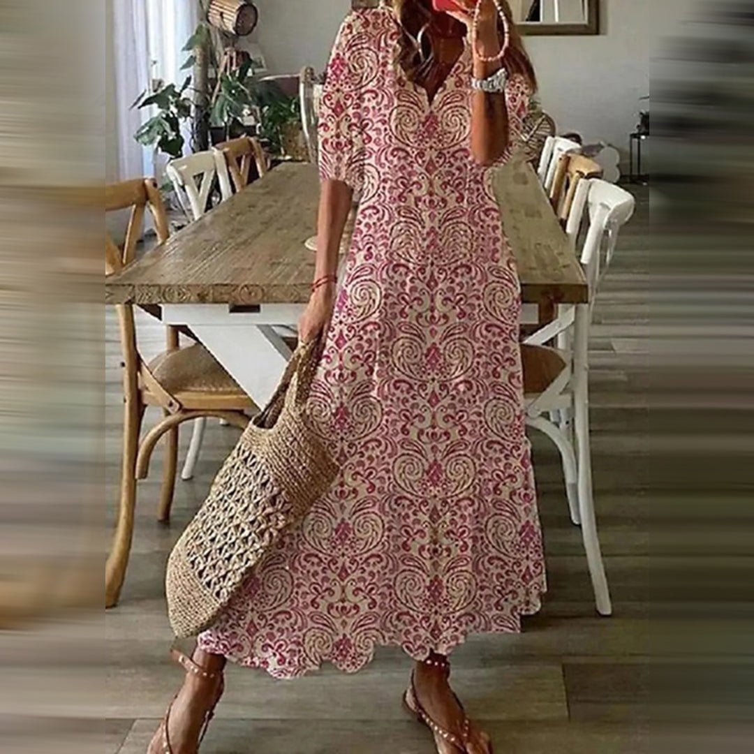 Capucine™ – Abito Maxi Boho con Charme Retro Elegante