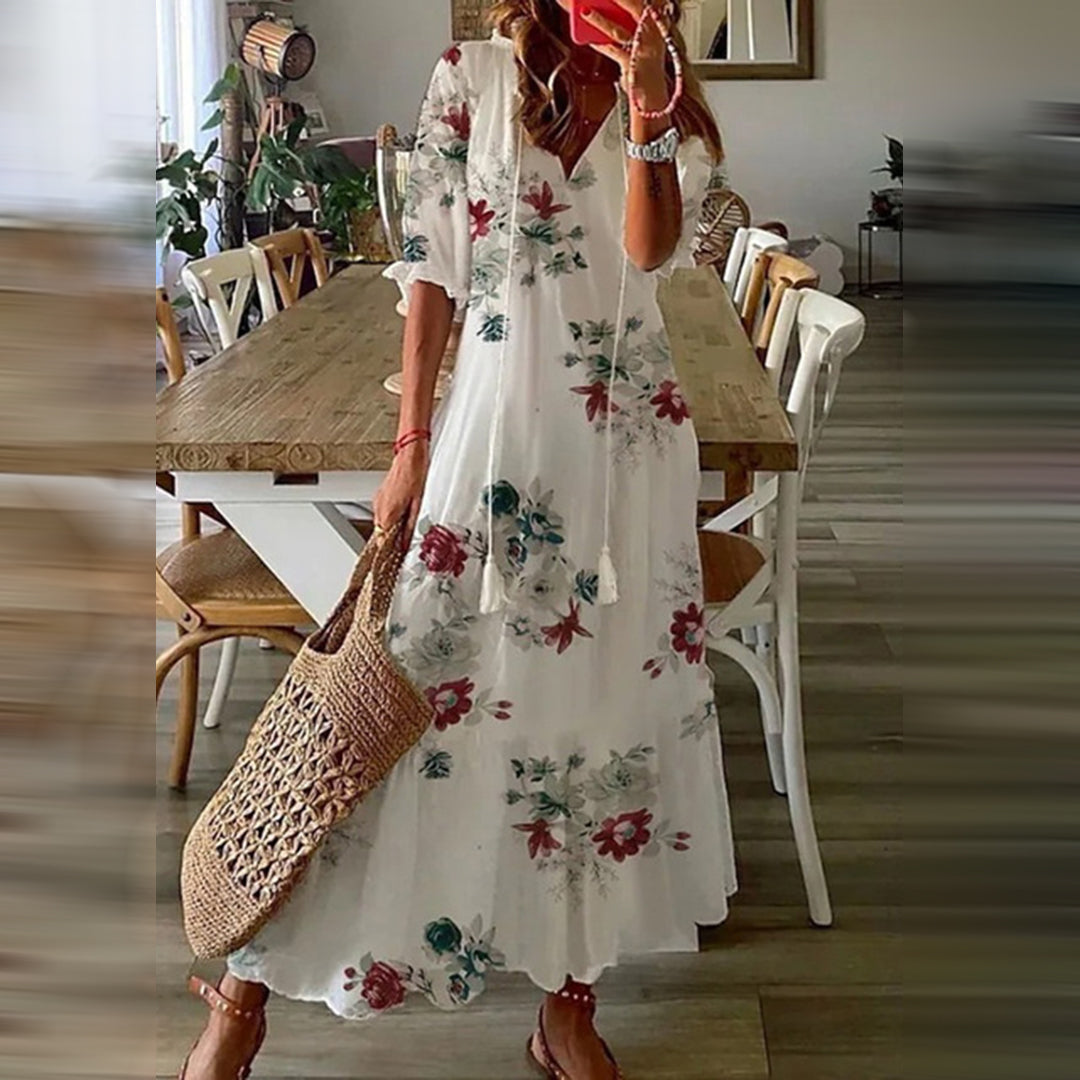 Capucine™ – Abito Maxi Boho con Charme Retro Elegante
