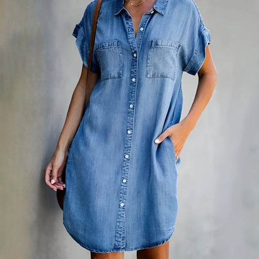 Bruna - Abito chino rilassato con chiusura a bottoni