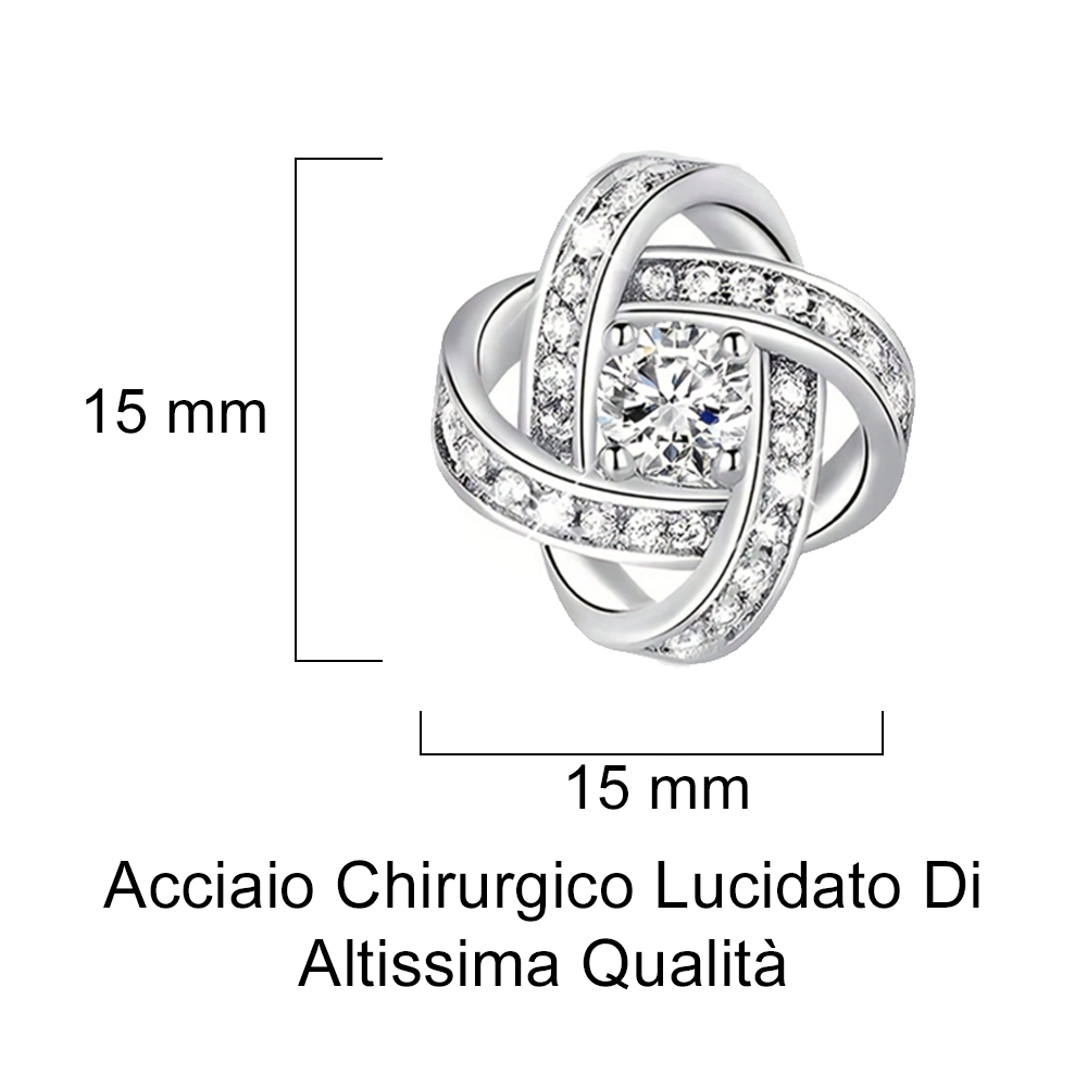 Orecchini Nodo con Pietra in Acciaio chirurgico - A mia Sorella