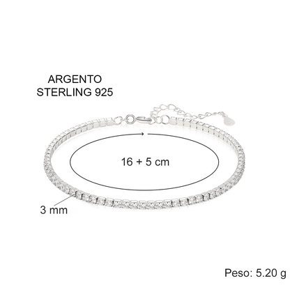 Bracciale Tennis in Argento Sterling 925 -  Donna Della Mia Vita