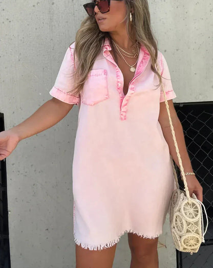 Vera™ - Elegante Vestito Camicia in jeans