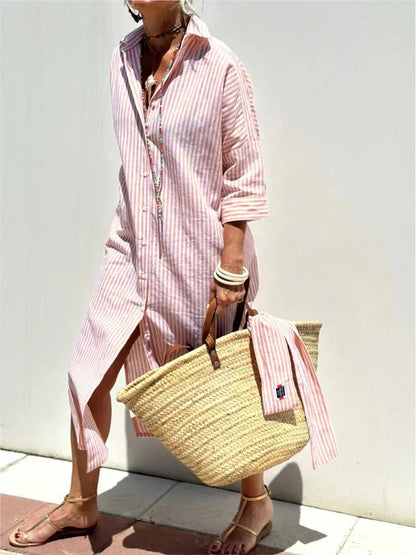 Renata™ - Vestito a righe con colletto